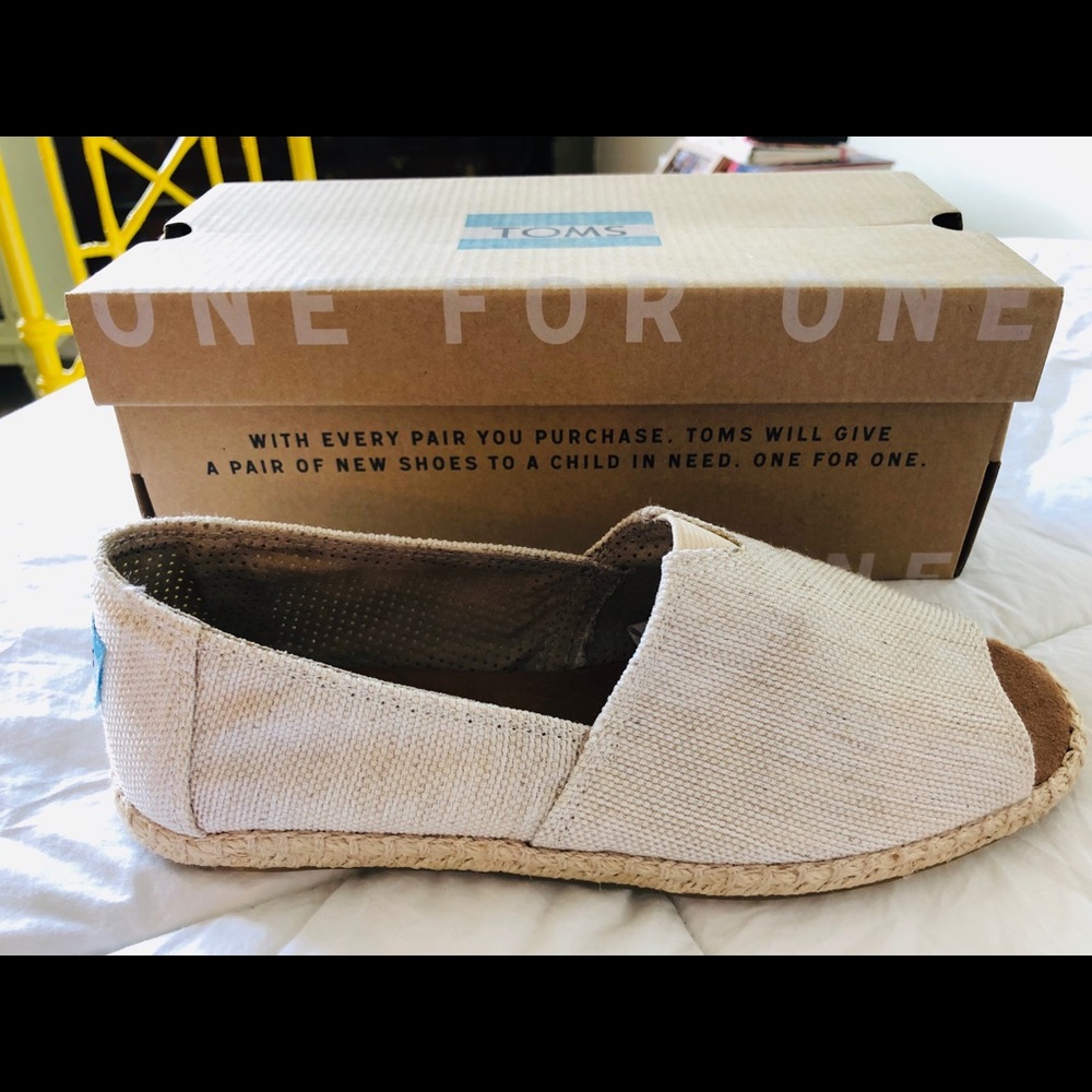 TOMS Alpargata open toe flats- natural yarn